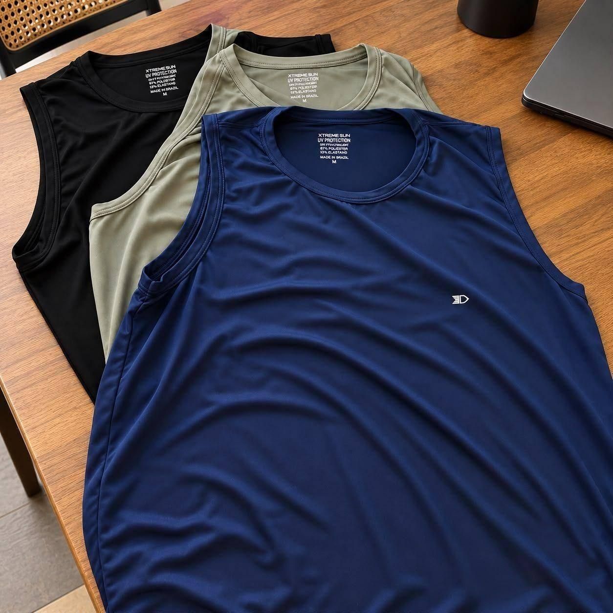 Kit 3 Regata Dry-fit Lisa Masculina Sandrini (P ao GG)