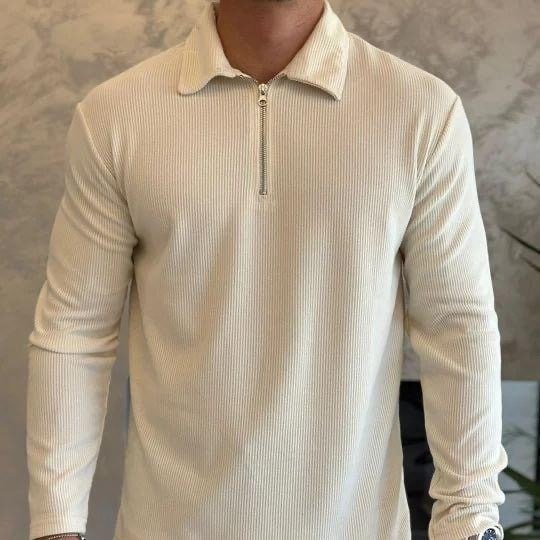 Kit 2 Camisas Polo Manga Longa Blusa Masculina Zíper