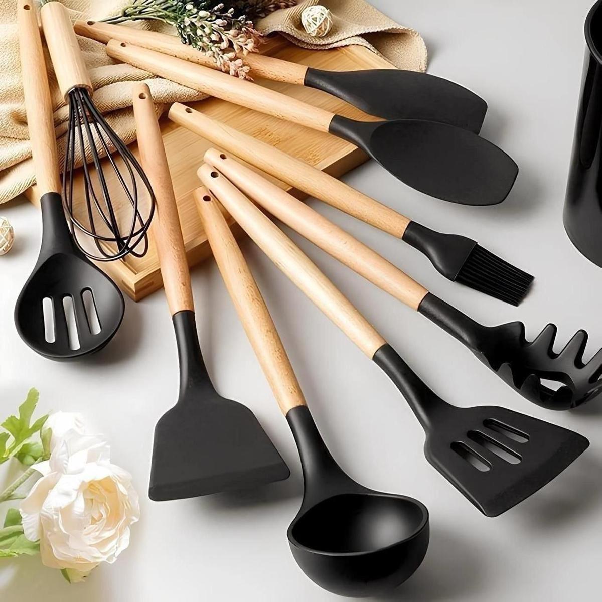 Kit 12 Utensílios De Cozinha Em Silicone Premium