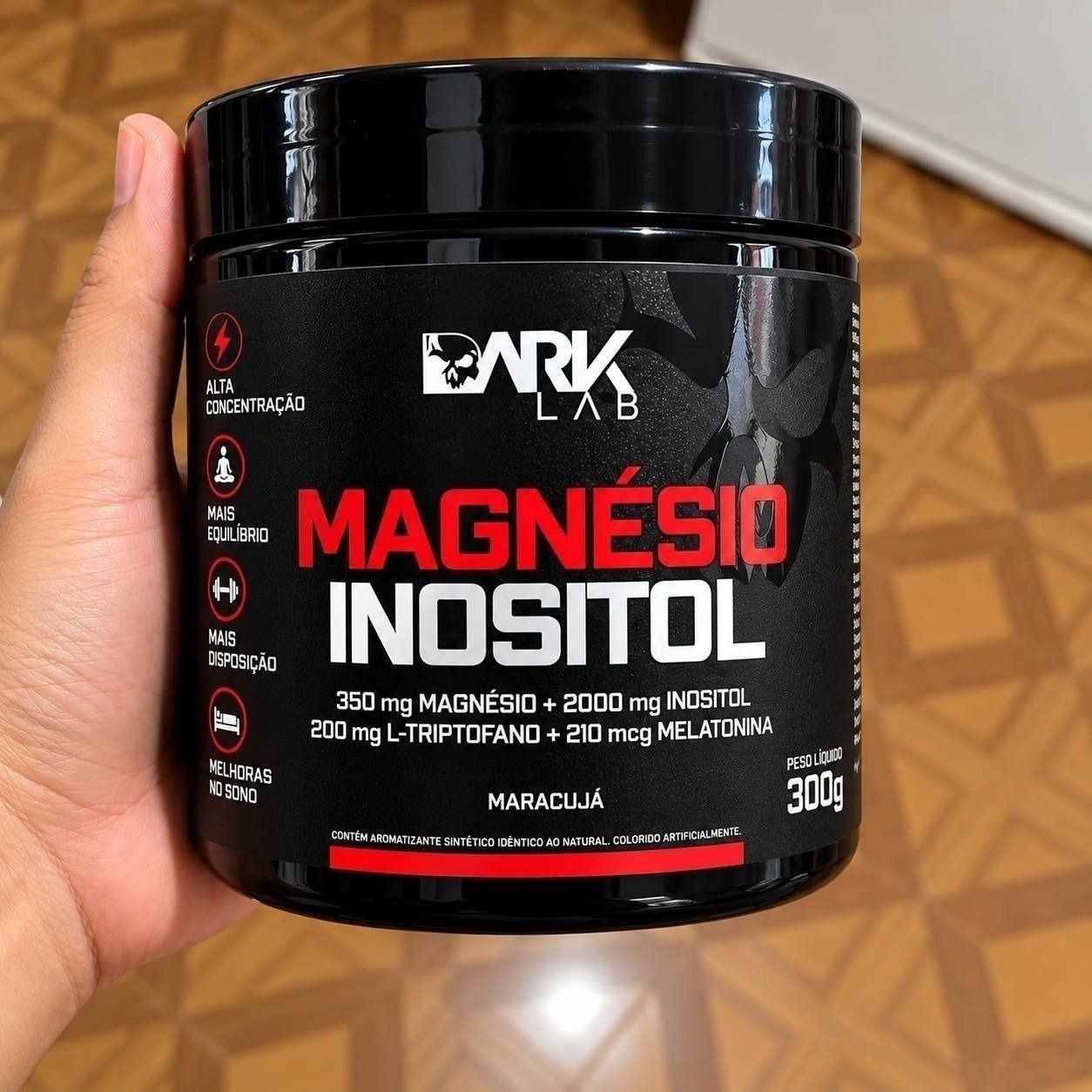 Magnésio E Inositol Taurina Melatonina Maracujá 300g Dark Lab