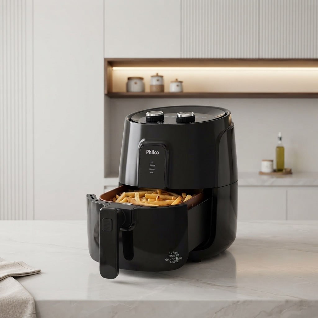 Fritadeira Elétrica sem óleo/Air Fryer Philco PFR15PG Preto 4,3L com Timer