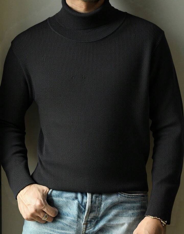 Suéter Masculino Gola Alta Tricô Canelado Cacharrel (M ao GG)