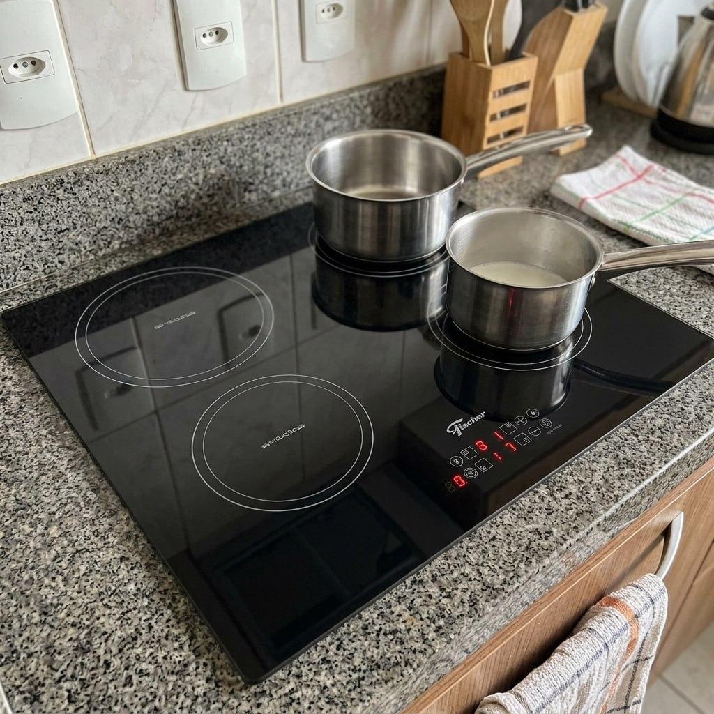 Cooktop de Indução Fischer 4 Bocas Vitrocerâmica com Touch Screen 220V
