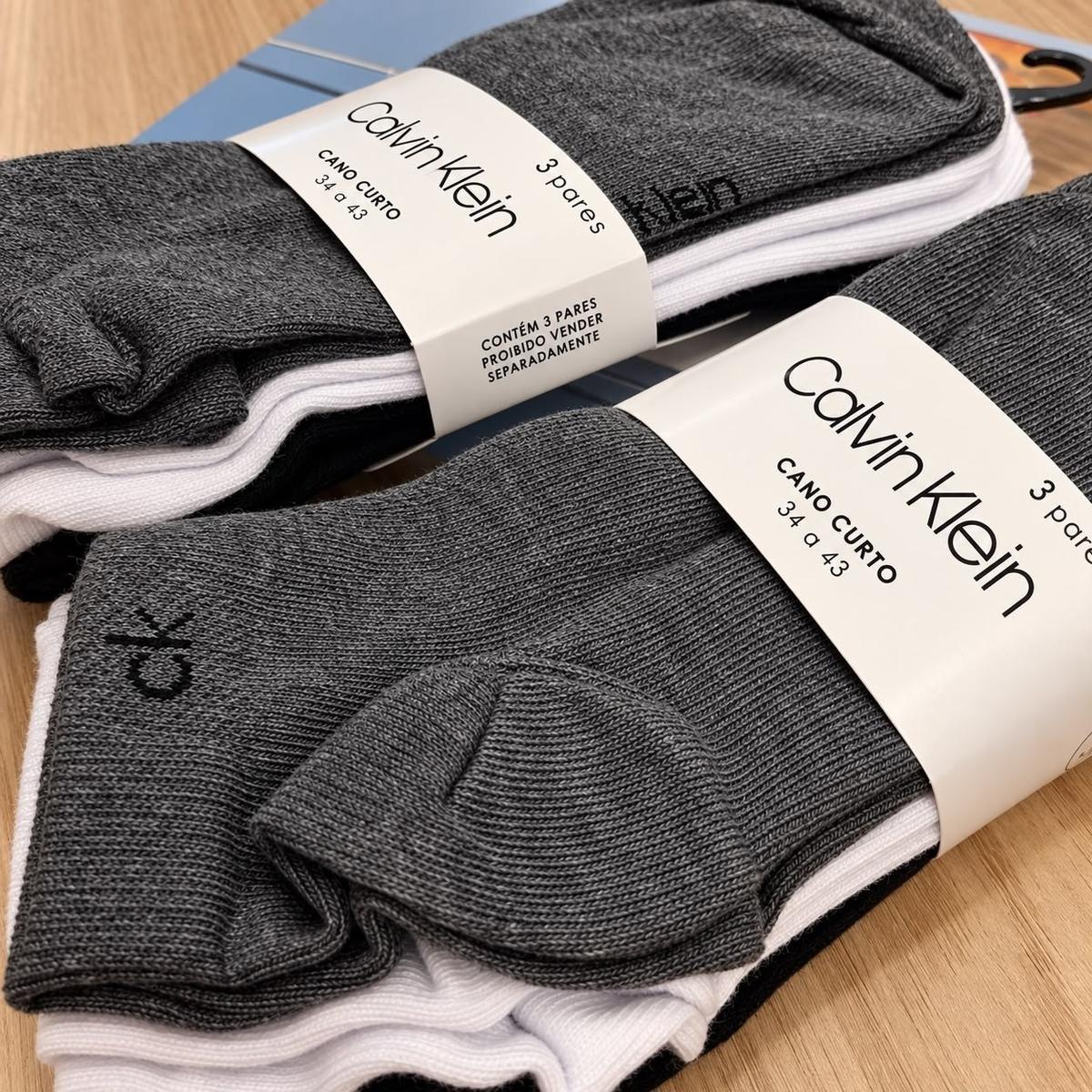 Kit 3 Pares De Meia Cano Curto Calvin Klein Undm23.01