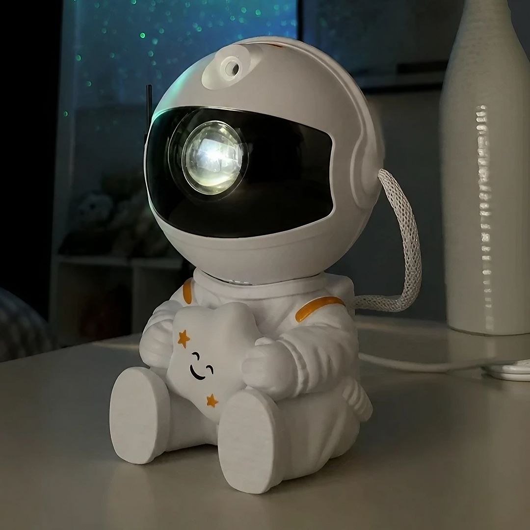 Projetor de Estrelas Astronauta para Quarto com Luz Nebulosa e Galáxia