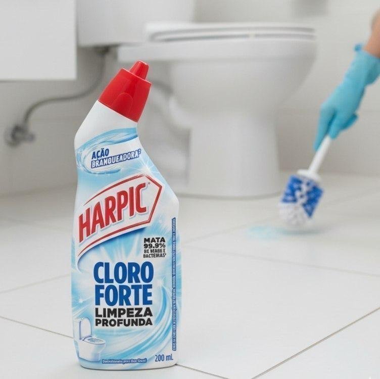 Harpic Cloro Forte, Desinfetante e Desodorizador Sanitário, 200ml