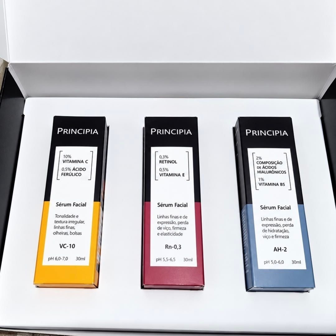 Kit Principia Séruns Vitamina C + Retinol + Hialurônicos