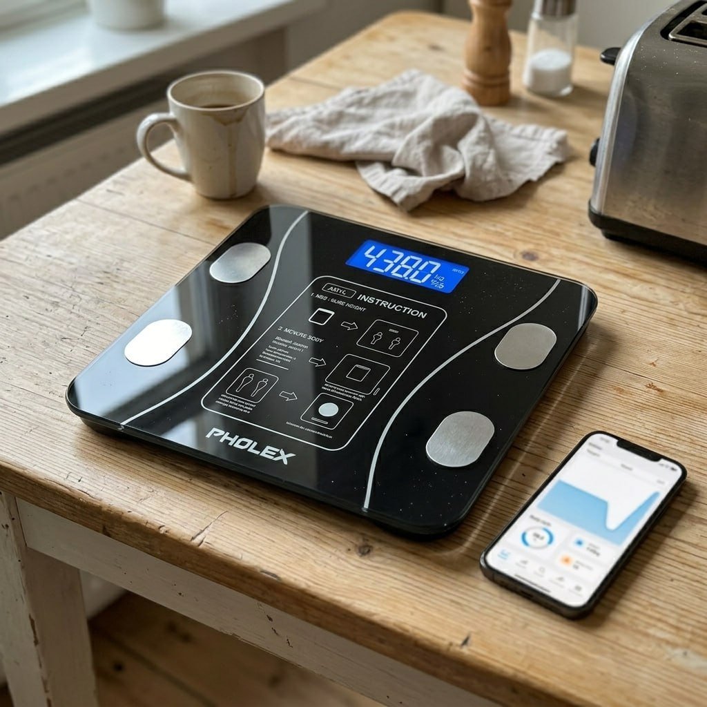 Balança Digital Corporal Bioimpedância Pholex Com Aplicativo Bluetooth