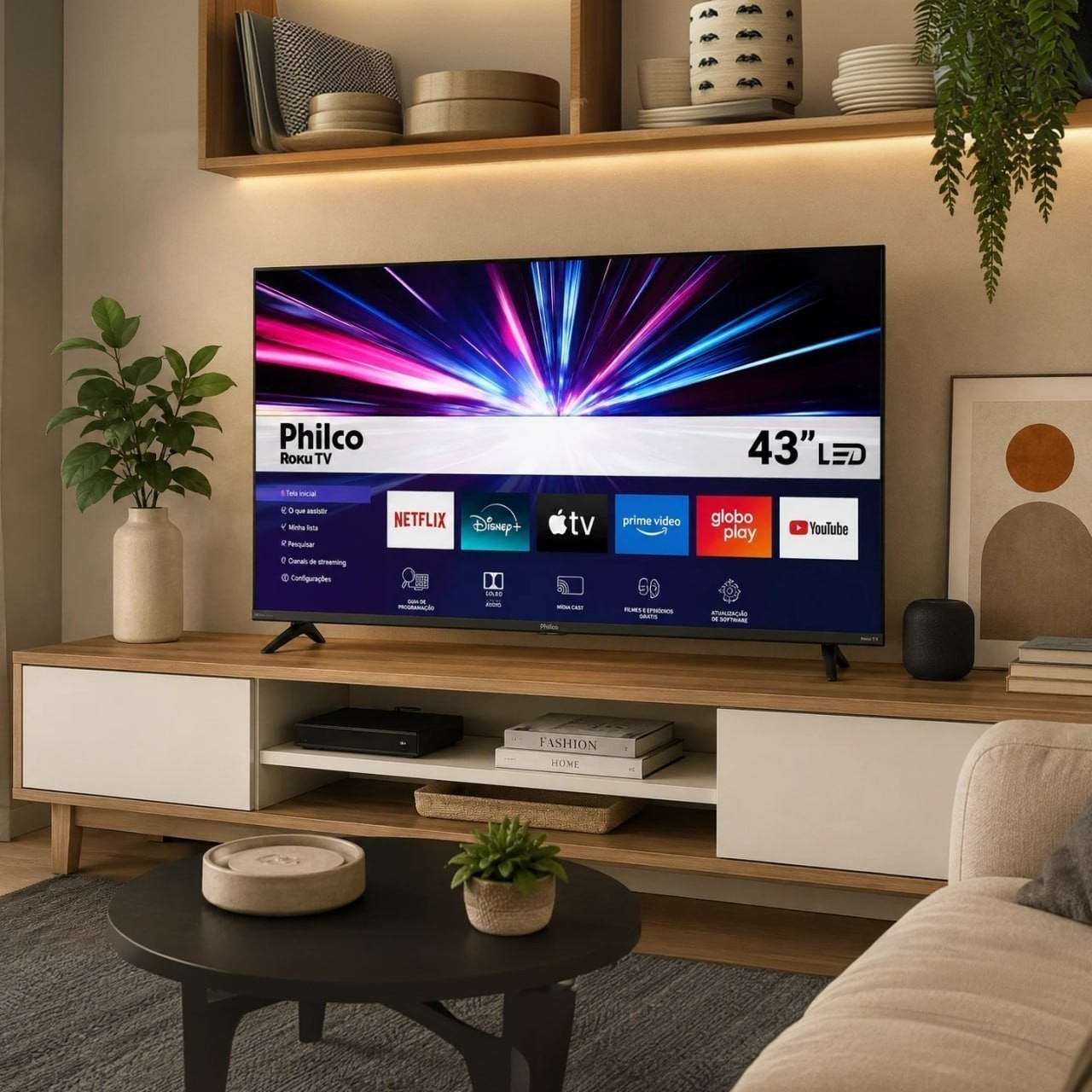 Smart Tv 43'' Philco Full Hd Roku Tv Hdr10 Dolby P43cra
