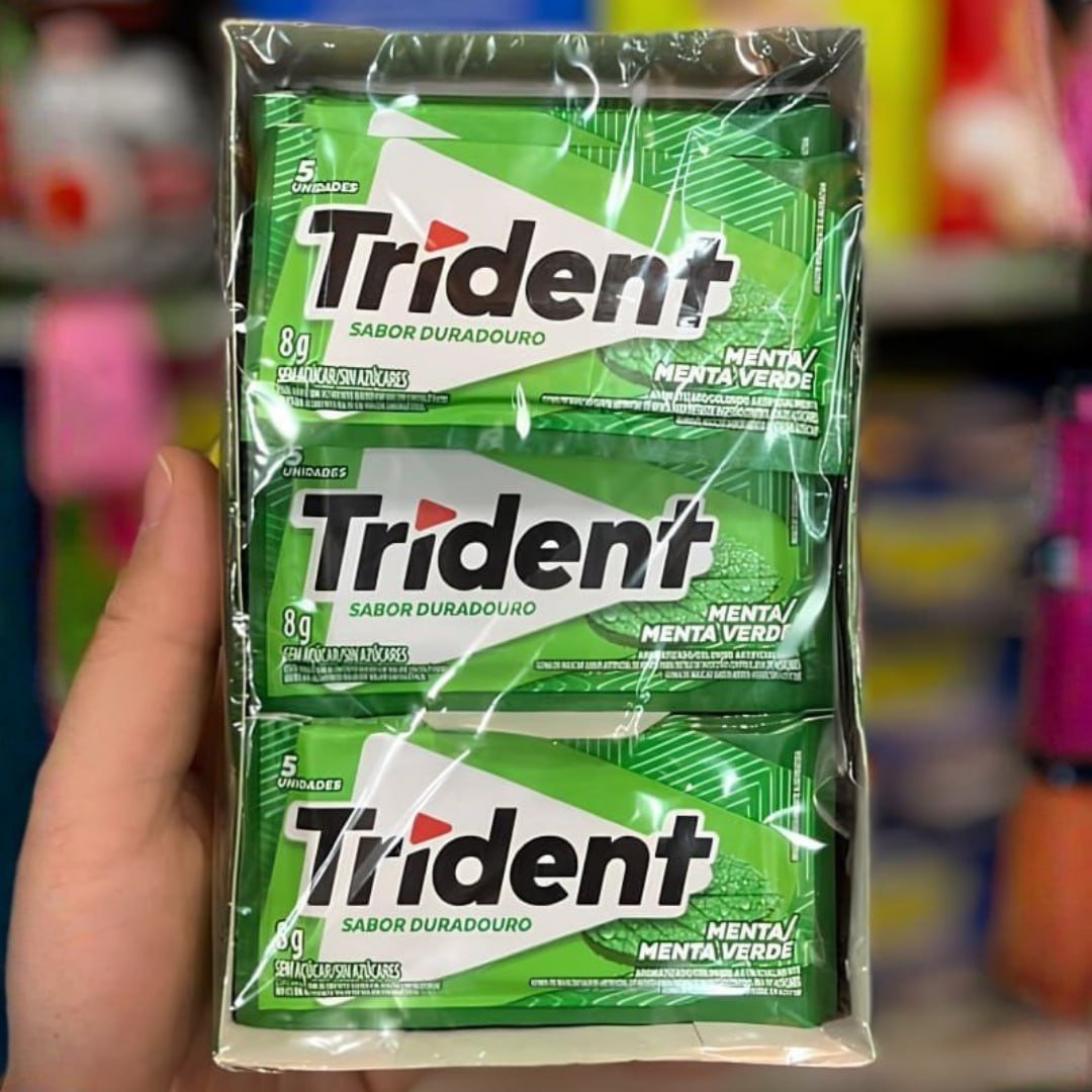 Chiclete Trident Menta Sem Açúcar - Caixa com 21 unid. de 8g