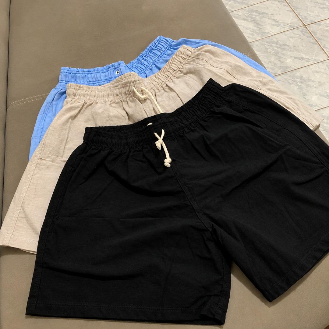Kit 3 Shorts Masculino Bermuda Linho