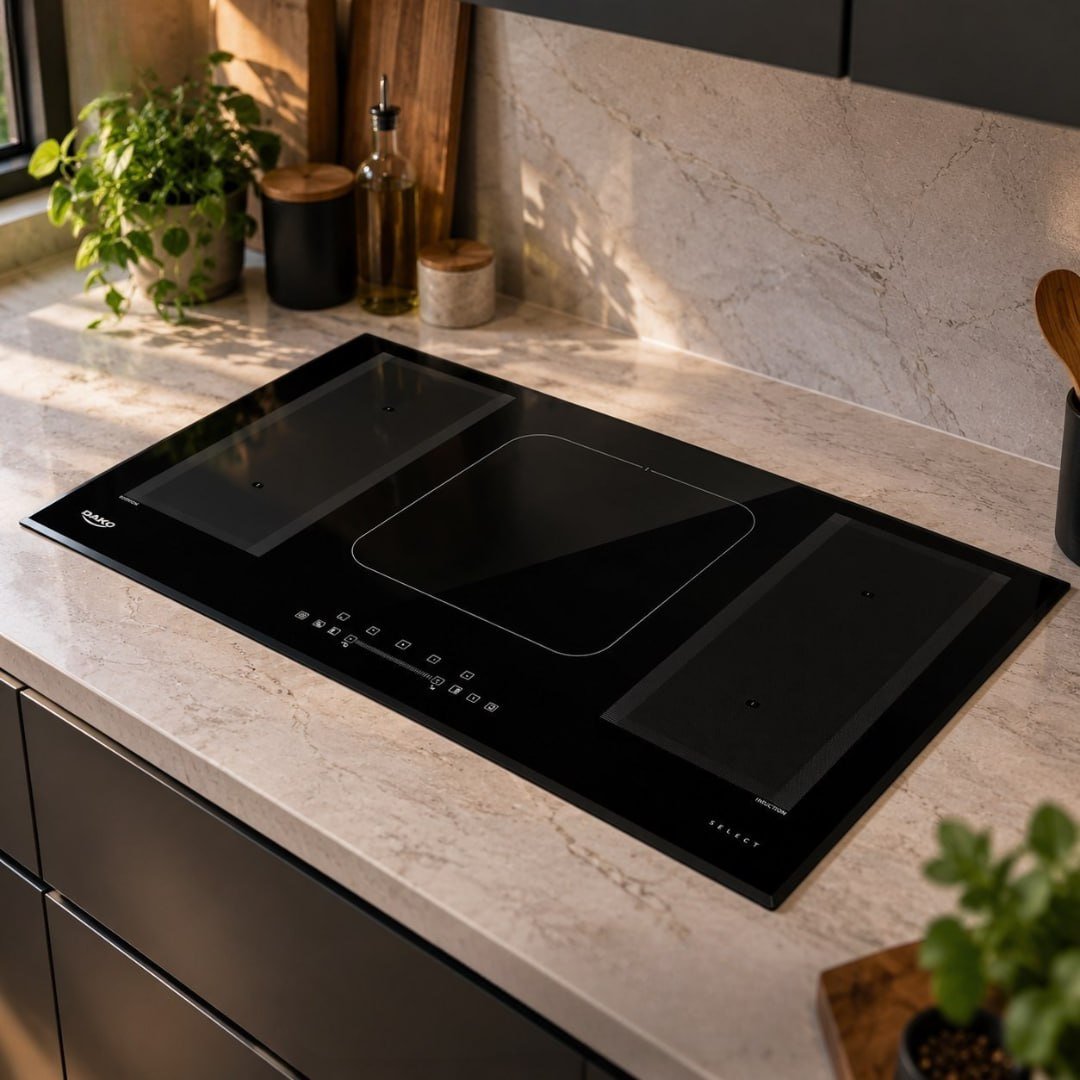 Cooktop de Indução 5 Bocas Dako Select com 2 Zonas Flexíveis e Mesa em Vidro Cerâmico 7200W