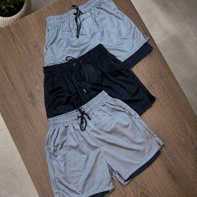 Kit 3 Shorts 2 Em 1 Duplo Bolso Para Academia Treino Corrida (P ao GG)