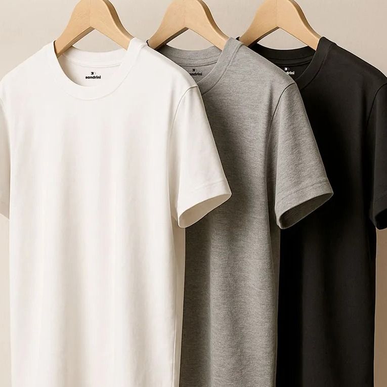 Kit 3 Camisetas Algodão Dia Dia Sandrini Básica Conforto (P ao GG)