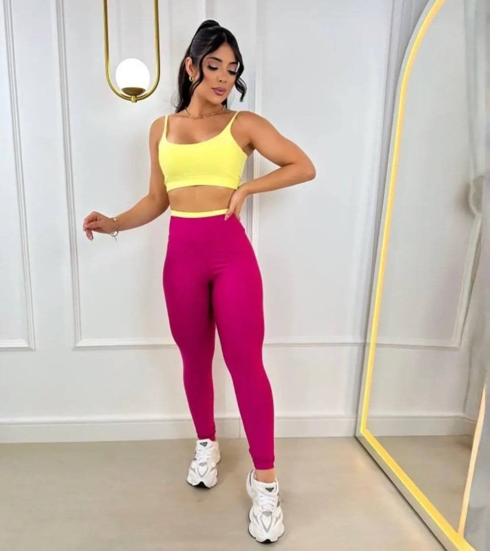 Conjunto Fitness Bicolor Feminino Academia Suplex Premium