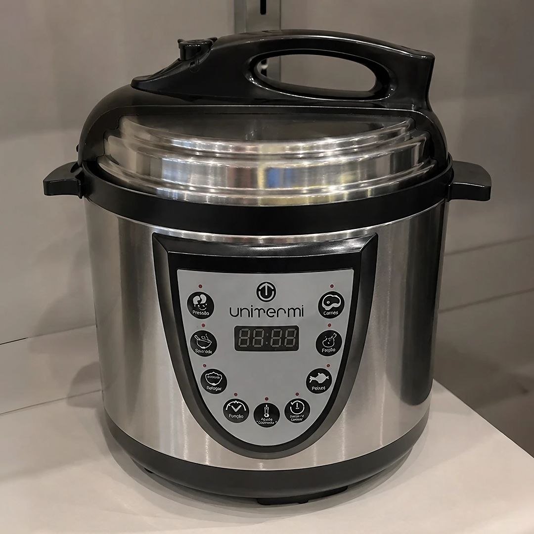 Panela de Pressão Elétrica Digital 4L 220V Inox Multifuncional com Timer Programável e Sistema de Segurança Inteligente