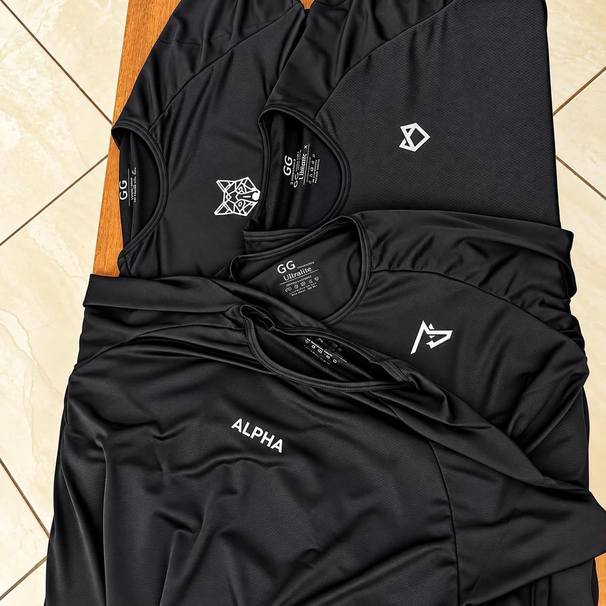 Kit com 5 Camisetas Dry All Black Alpha