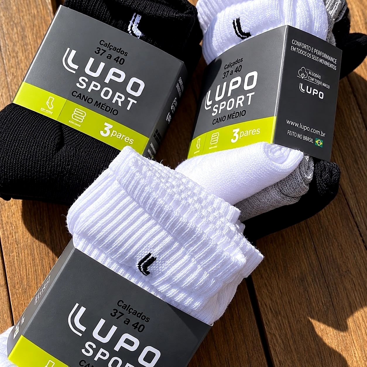 🧦 Kit com 10 Pares de Meias Lupo Cano Médio