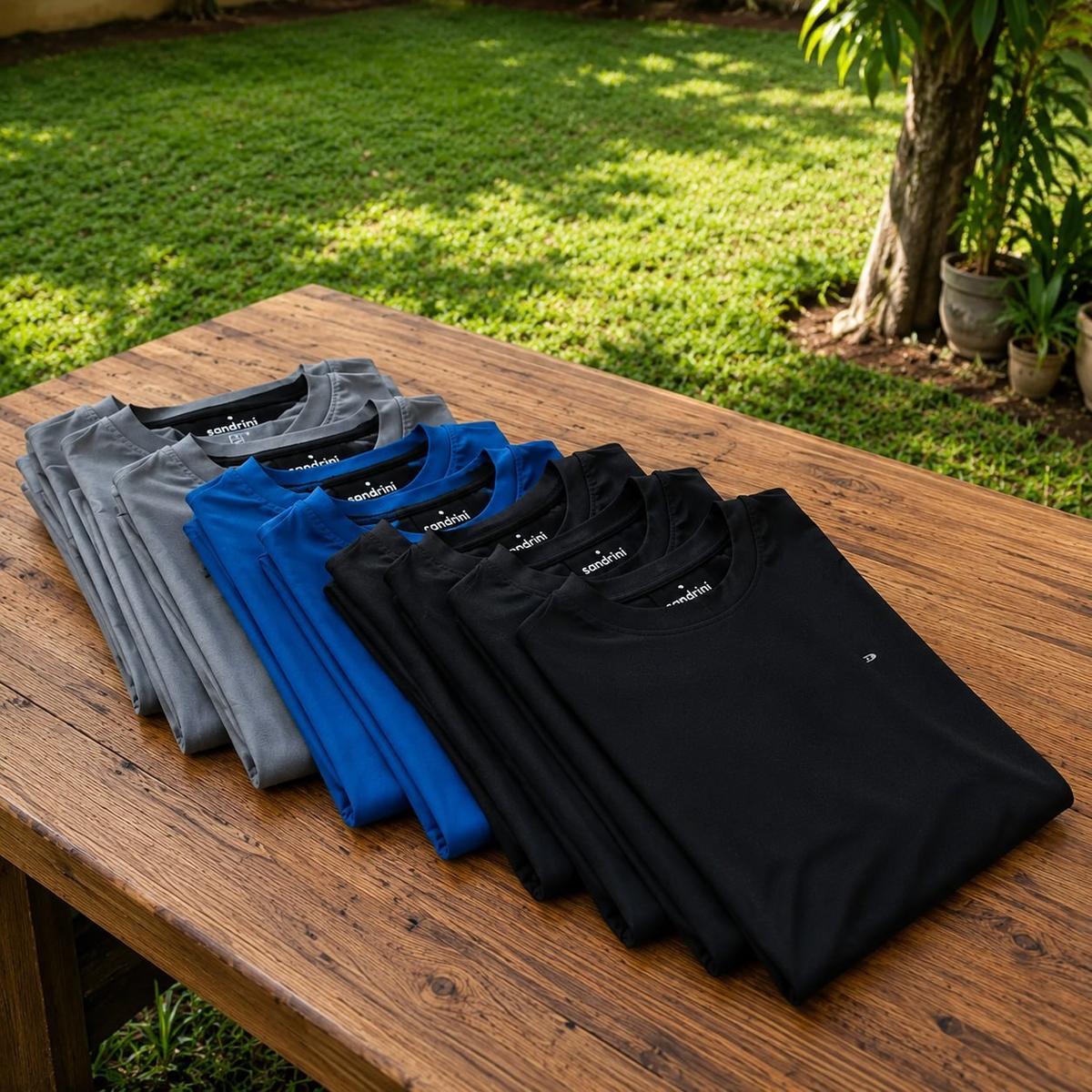 Kit 8 Camisas Sandrini Dry- Fit Masculina Caminhada Academia