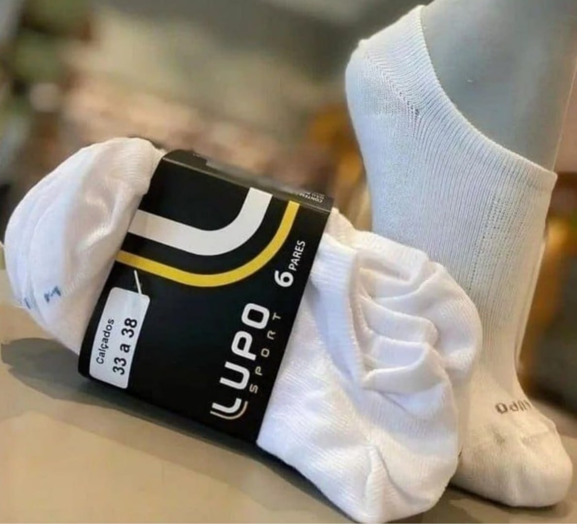 Kit 6 Pares Meias Soquete Invisível Lupo Algodão Unissex