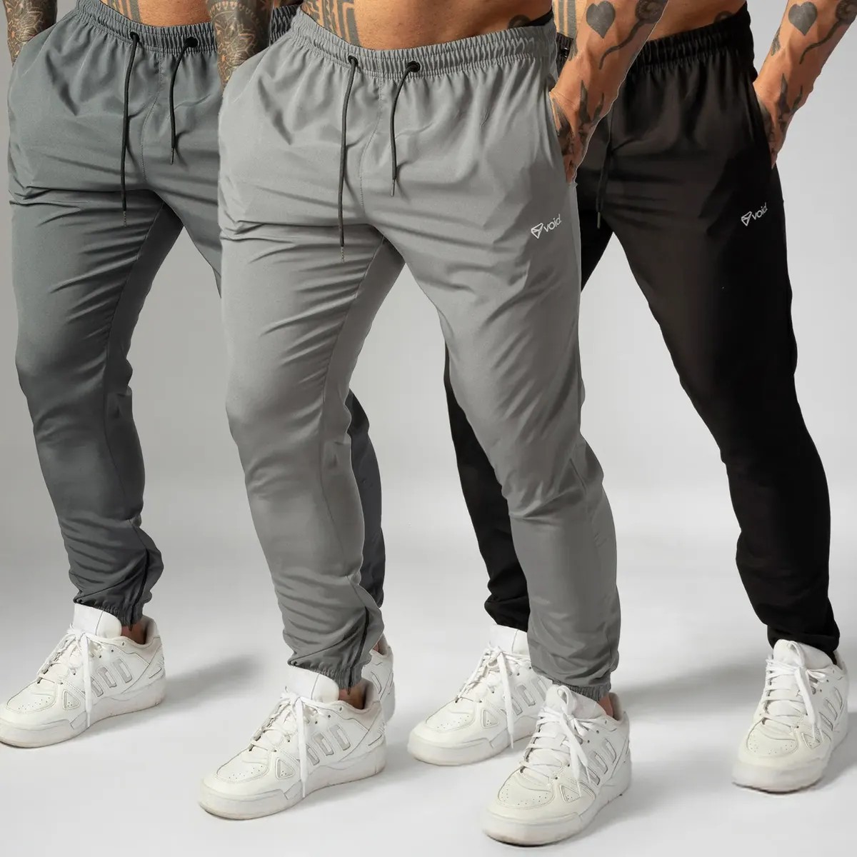 Kit 3 Calças Jogger Masculinas De Tactel Com Elastano Ziper (P ao G1)