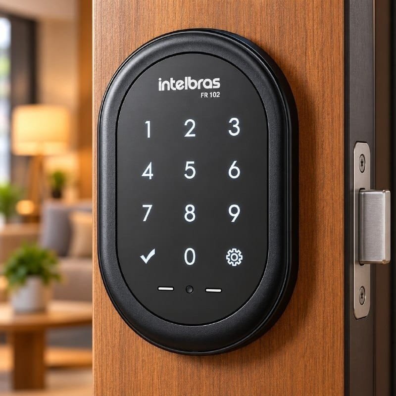 Fechadura Digital De Sobrepor Fr 102 Preto Intelbras