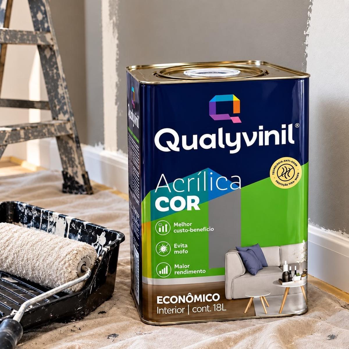 Tinta Qualyvinil Acrílico Mais Rendimento Econômica Lata 18 Litros