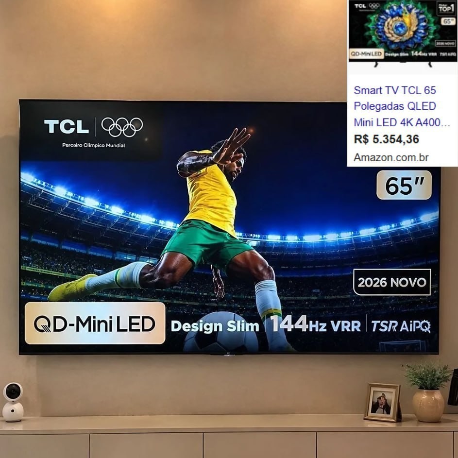 Smart TV TCL 65 Polegadas QLED Mini LED 4K HDR10+ 144 Hz VRR 65A400M