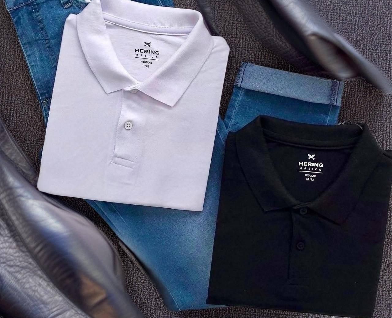 Kit Com 2 Camisas Polo Básicas Masculinas Hering (P ao XG)