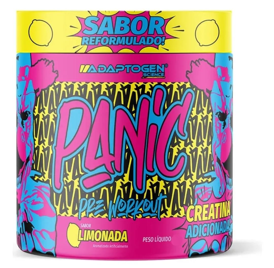 Suplemento Em Pó Adaptogen Science Panic Pré Treino Com Creatina Pote 150g Sabor Limonada