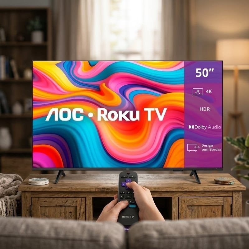 Smart Tv AOC 50'' Roku 4K UHD DLED Wi-Fi Dolby Audio 50U7066