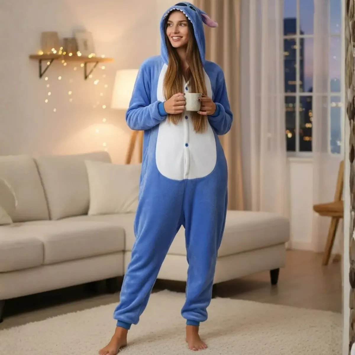 Pijama Macacão Kigurumi Adulto Feminino Plush Peluciado