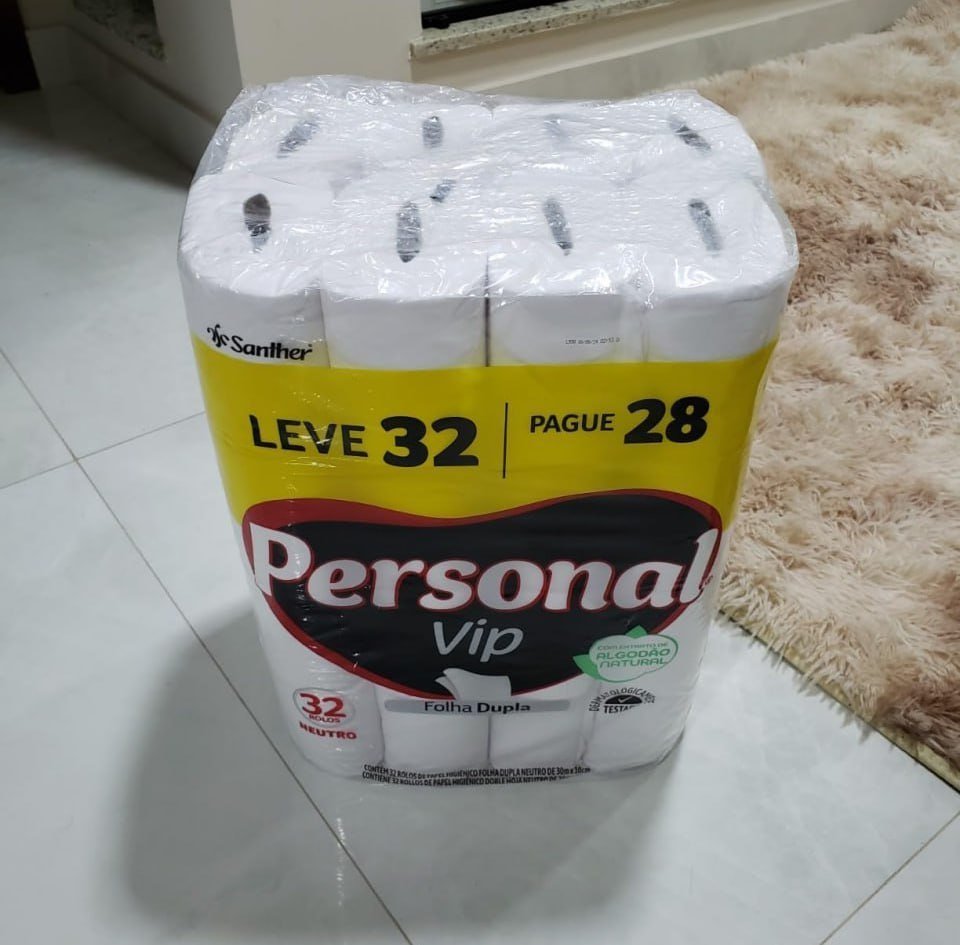 Personal Papel Higiênico VIP Folha Dupla Leve 32 Pague 28 rolos 30M
