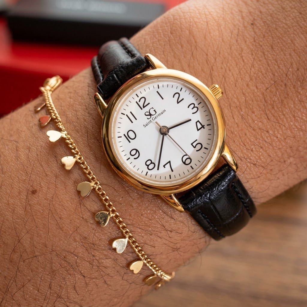 Relógio Feminino Dourado Saint Germain 24mm