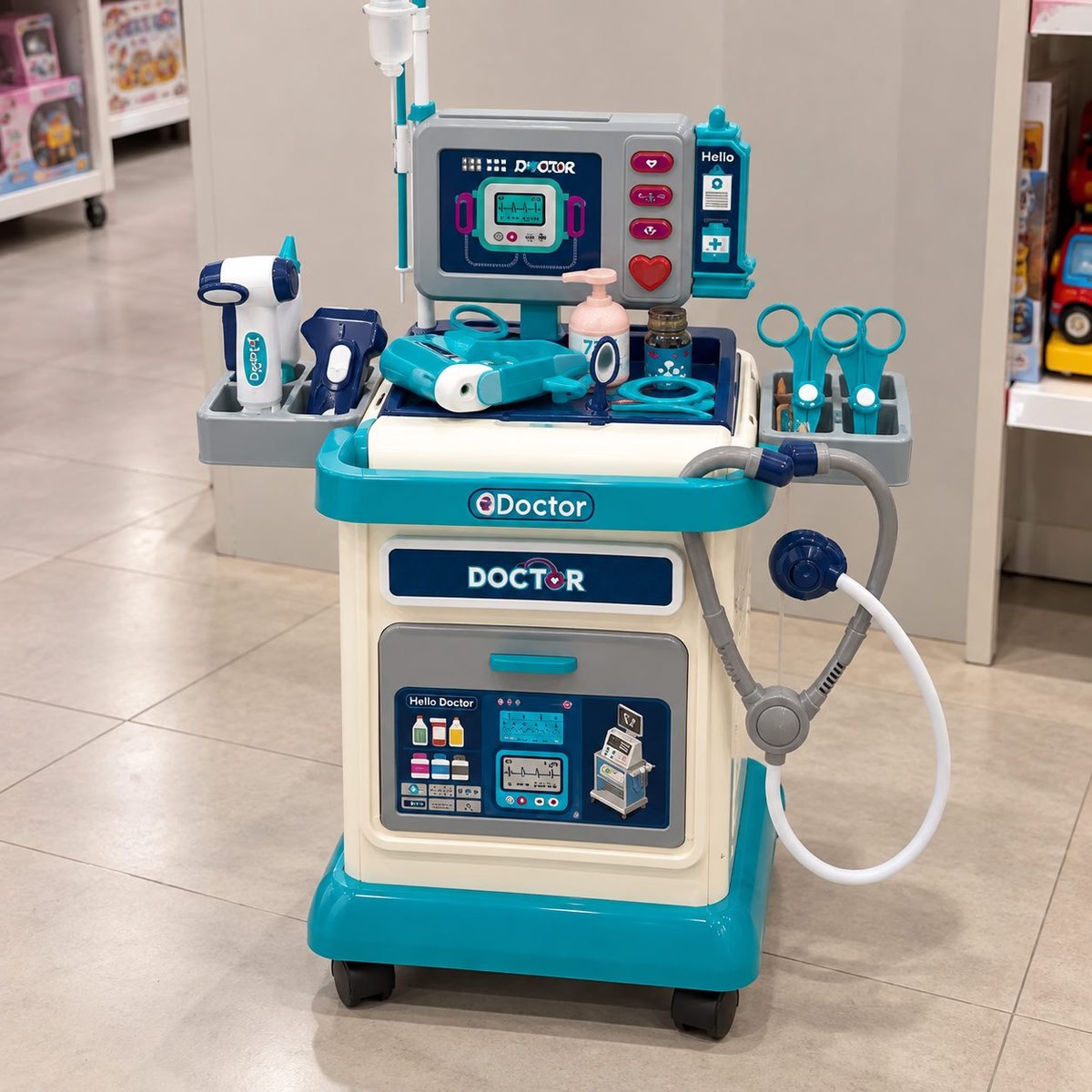 Carrinho De Médico Infantil Bancada Doctor Center Maxi Toys