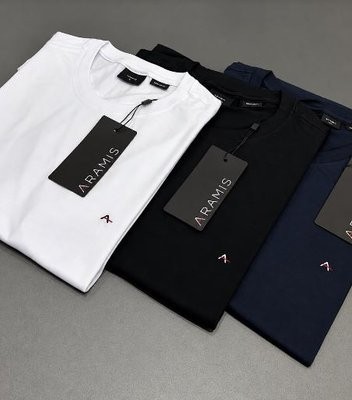 Kit Camisetas Aramis Preta/branca/azul Marinho - Original