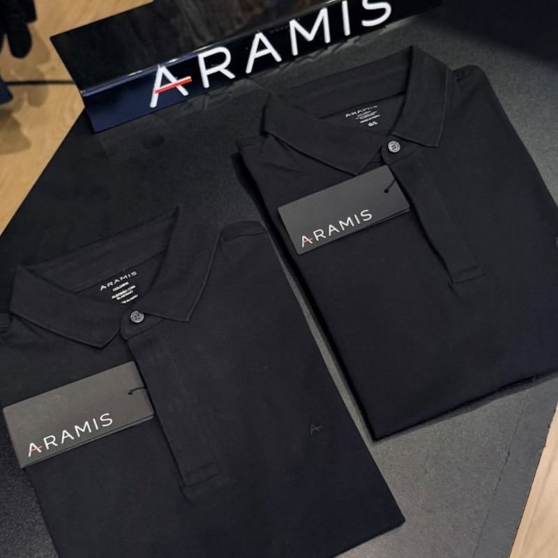 Camiseta Polo Aramis Masculina Basic Piquet Preta (P e M)