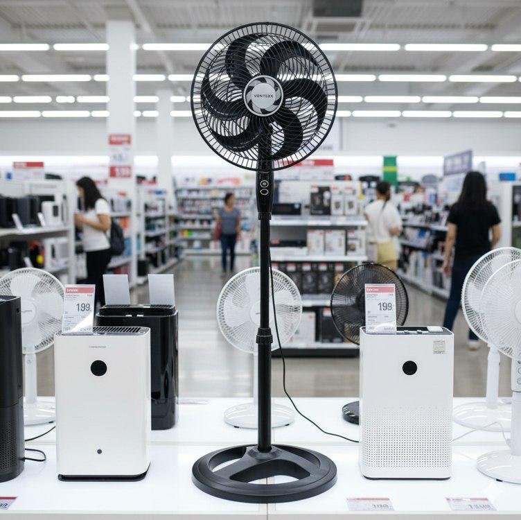 Ventilador de Pé Oscilante Turbo Grade de Plástico Ventisol 127V