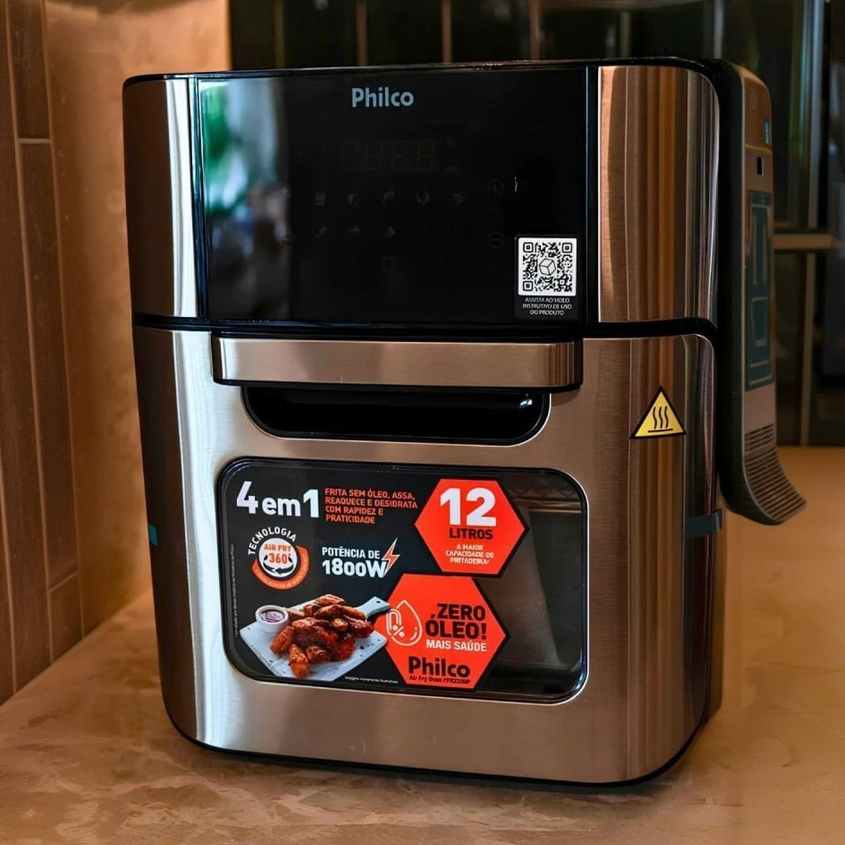 Philco Fritadeira Air Fryer 12L Pt PFR2200P 220V