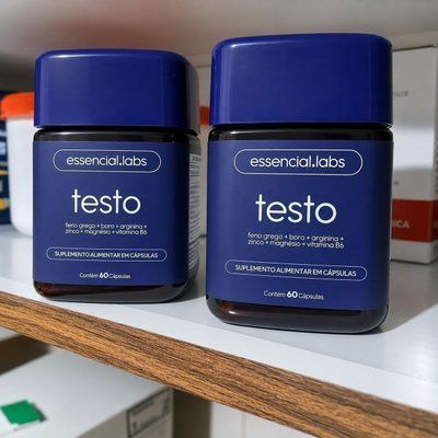 Testo Essencial Fórmula Exclusiva com Feno Grego + Boro + Arginina + ZMA + Vitamina B6 - 60 cápsulas