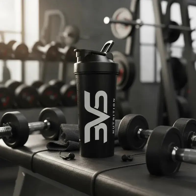 COQUETELEIRA / SHAKER Preta - Academia 600ml - 3VS Nutrition