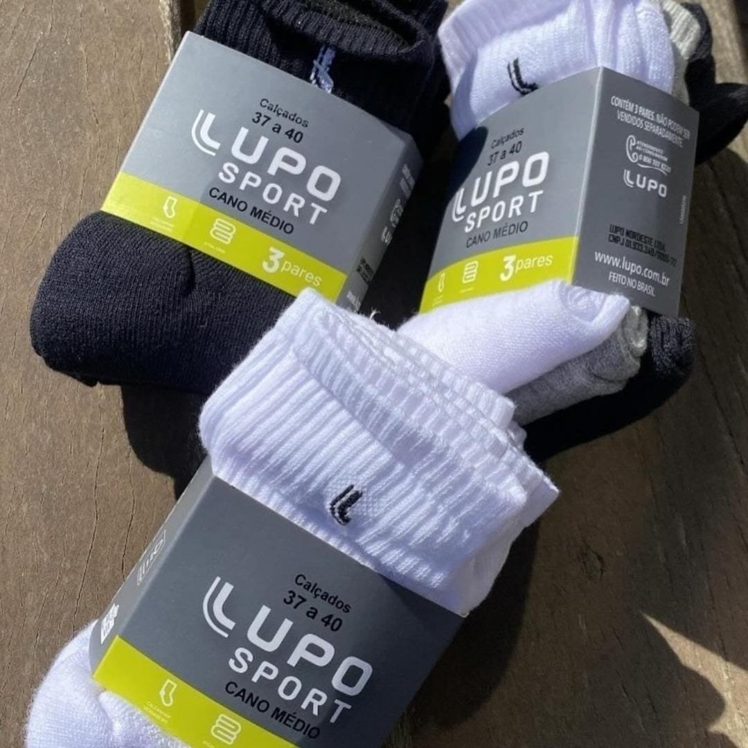 Kit com 6 Pares Meias Lupo Cano Médio