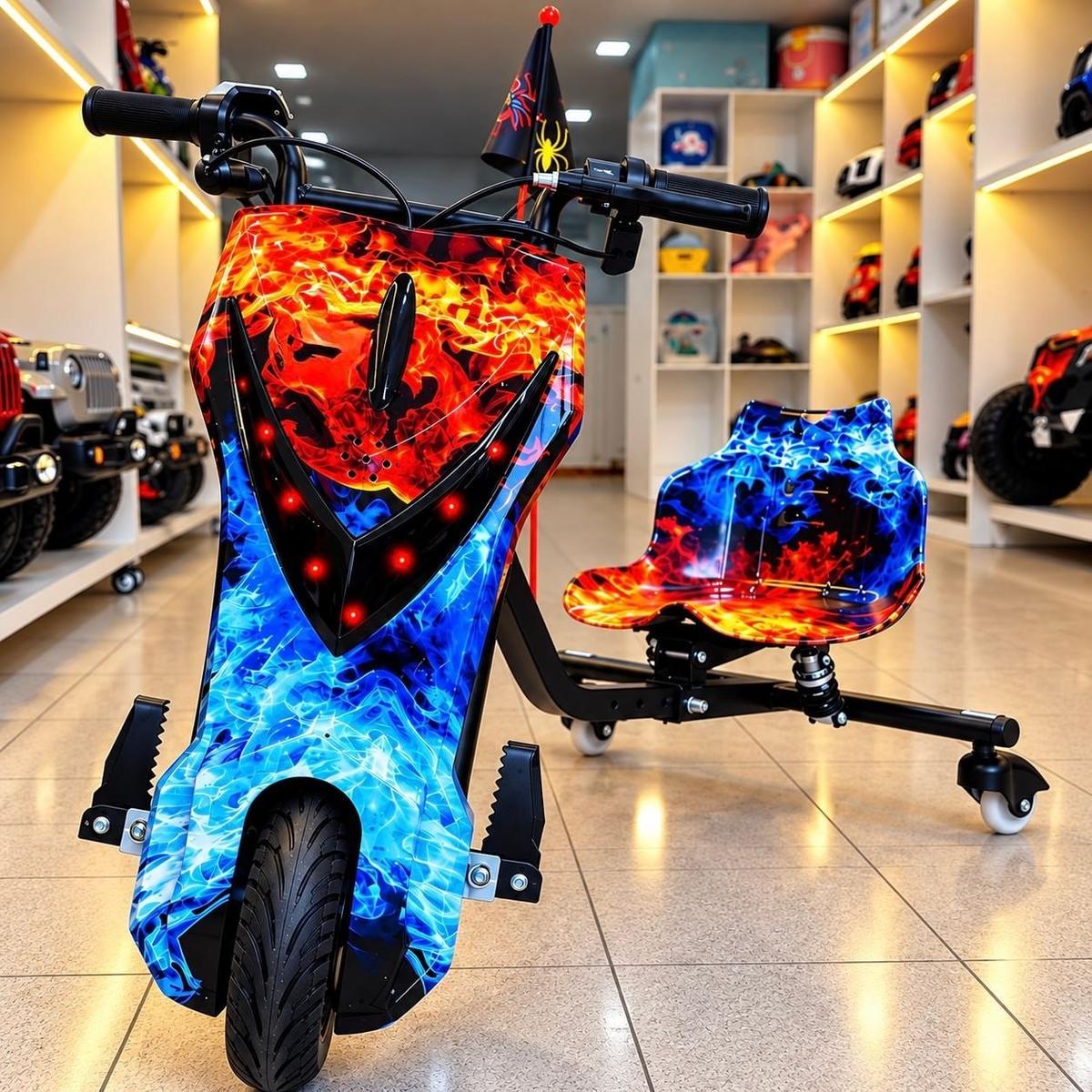 Patinete Elétrico Infantil Triciclo Drift 3 Rodas Diversão e Lazer + Kit de segurança