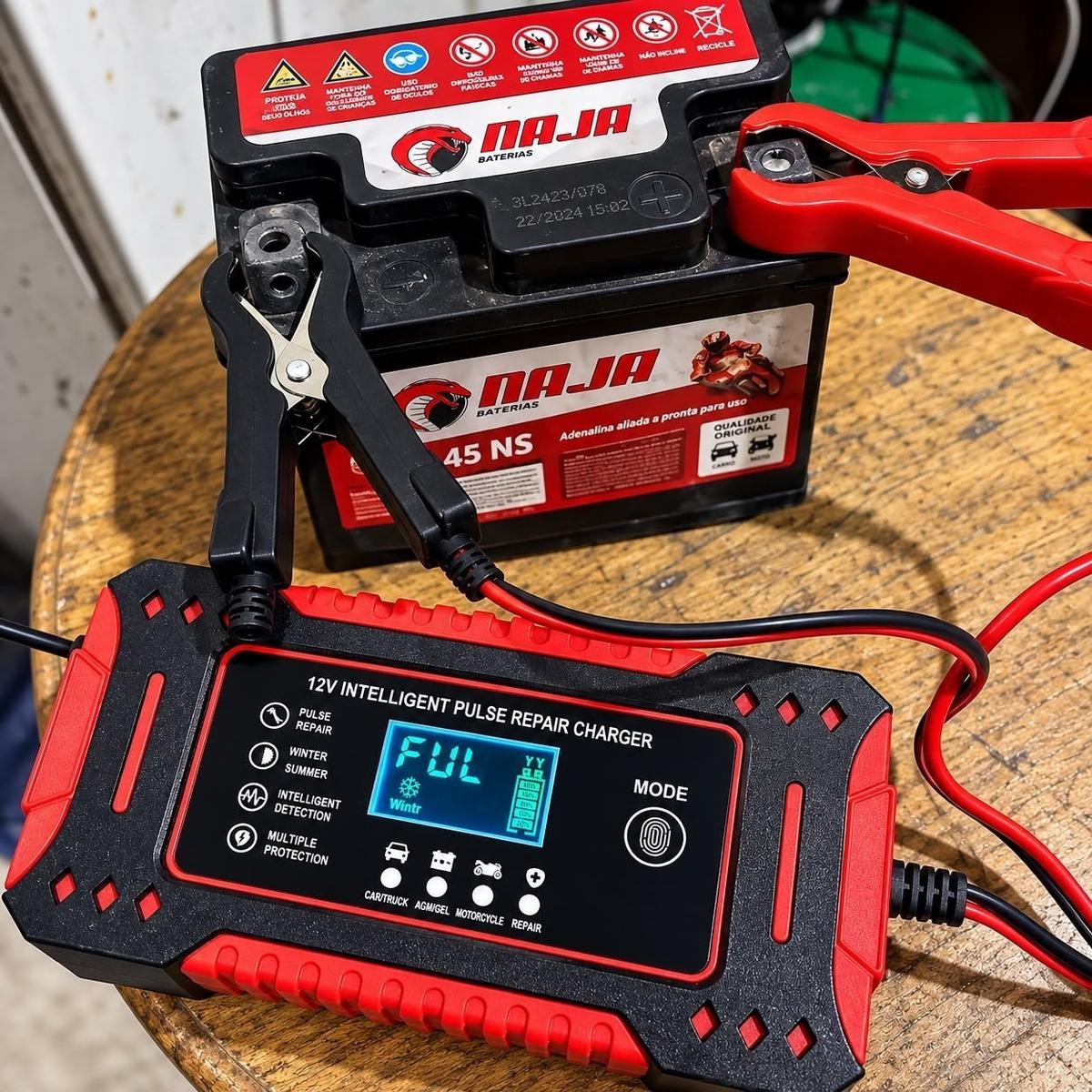 Carregador Bateria 12v Até 100 Amperes Carro Moto Caminhão