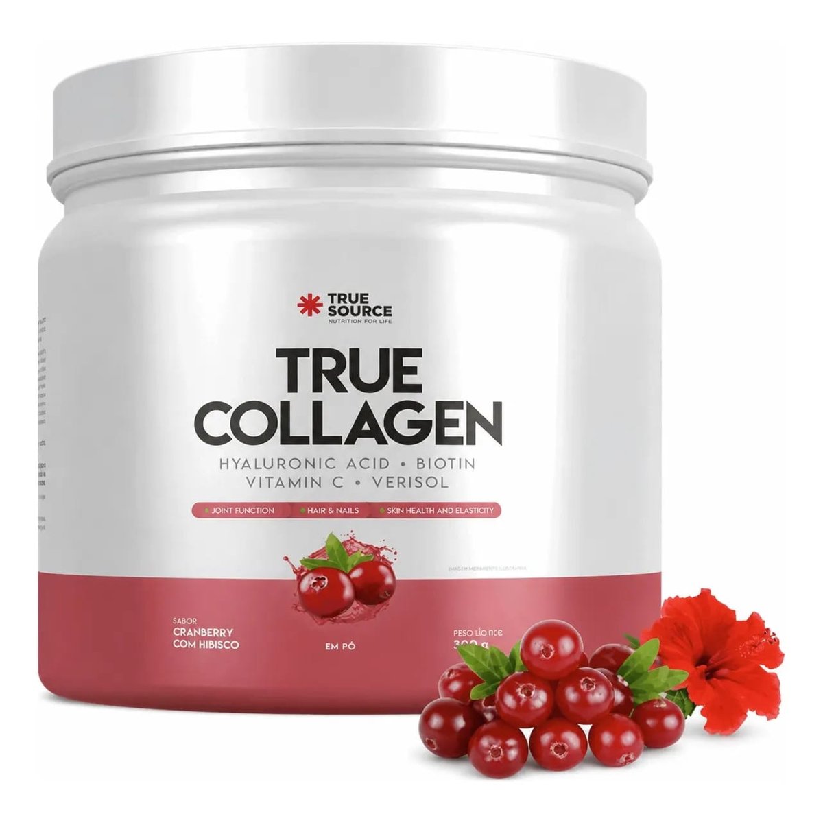 True Collagen True Source Colágeno Verisol + Ác Hialurônico Cranberry E Hibisco
