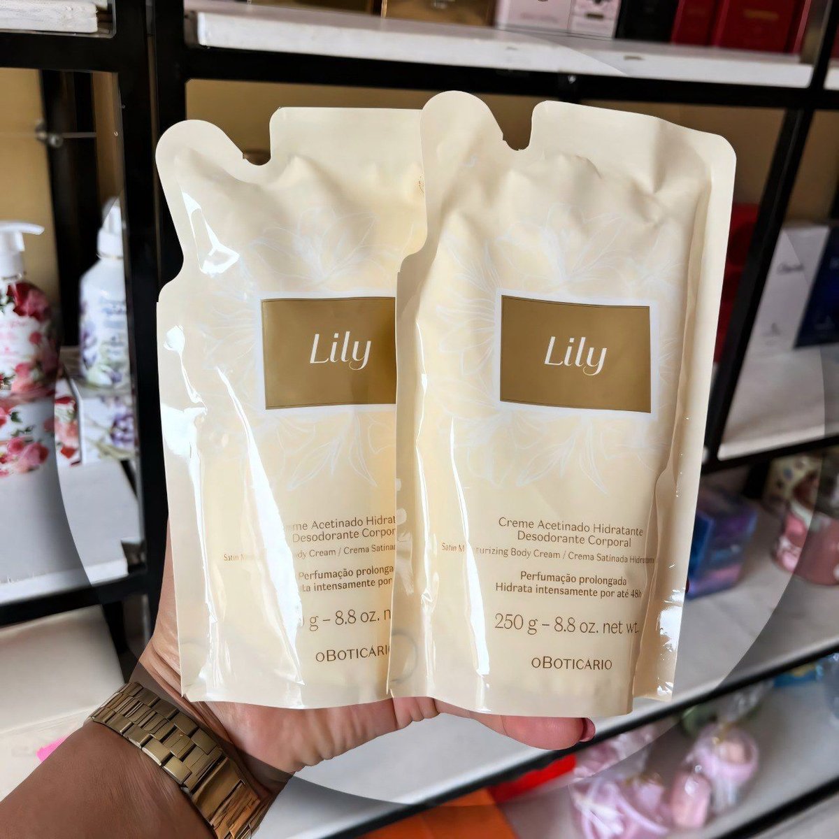 O Boticário Refil Creme Acetinado Hidratante Desodorante Corporal Lily 250g