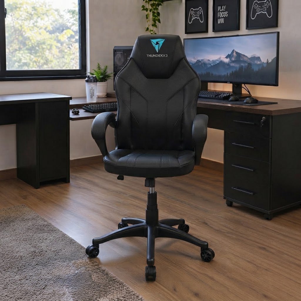 Cadeira Gamer EC1, ThunderX3, 2019, WindowsXP, Preta