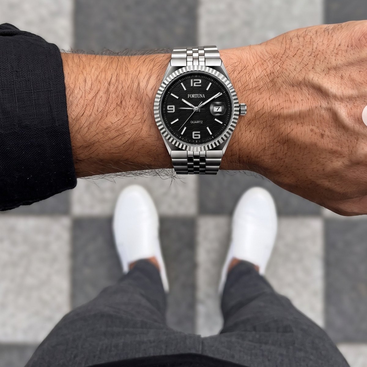 Relógio de Pulso Fortuna Quartz Minimalista Luxo
