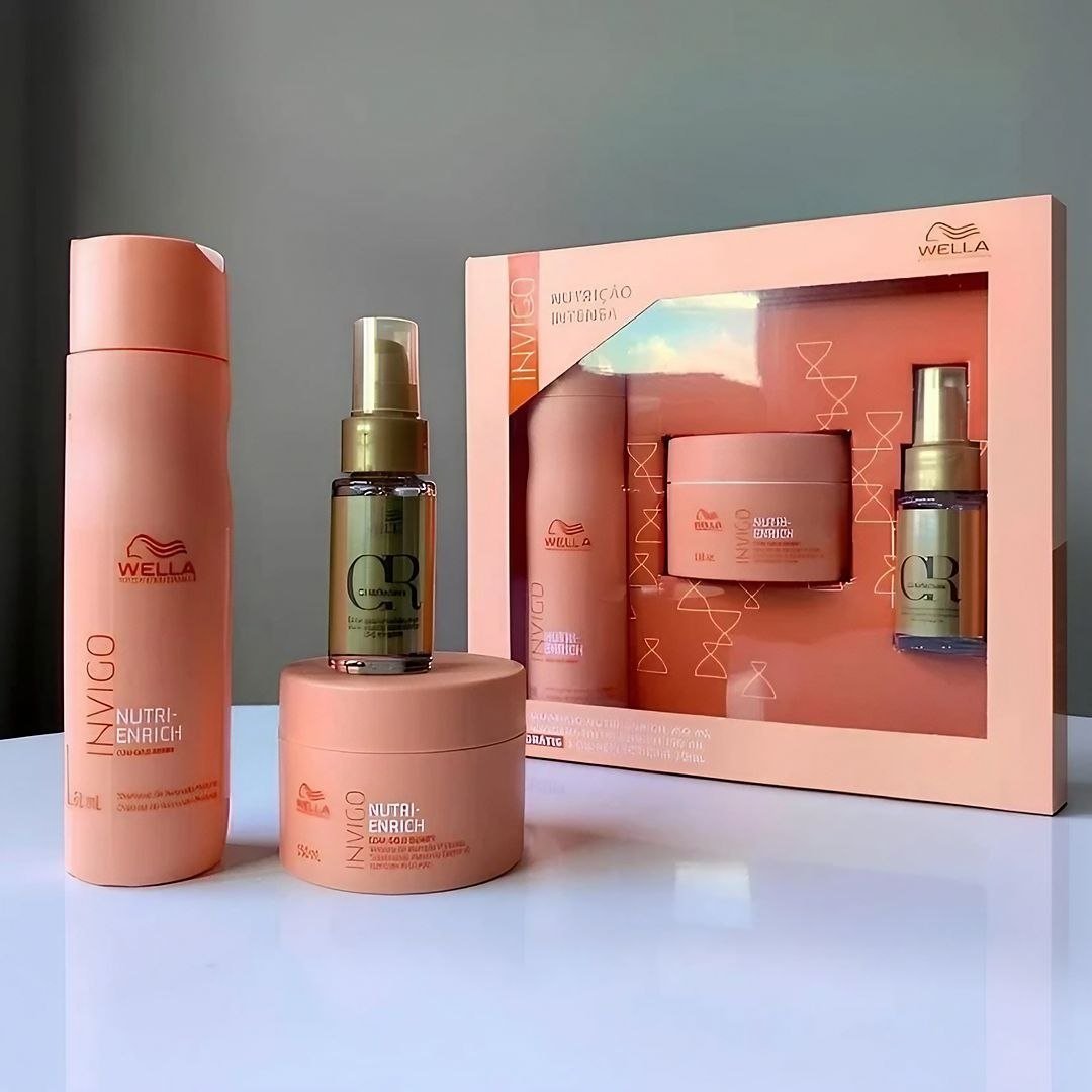 Kit Nutri Enrich Shampoo, Máscara E Oil Reflections - Wella