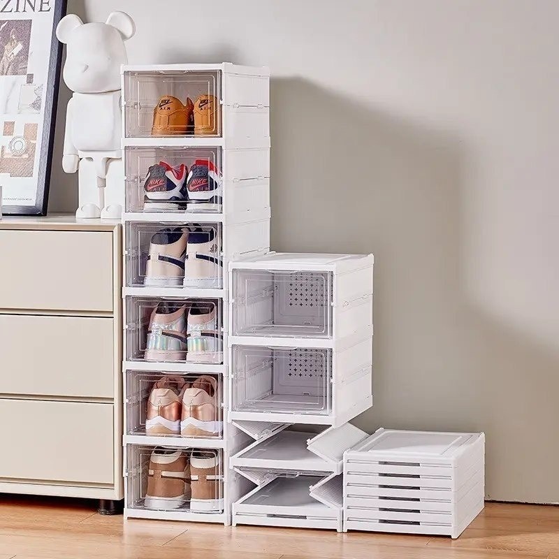 Sapateira Caixa De Sapato Empilhável Vertical 6 Andares Branco